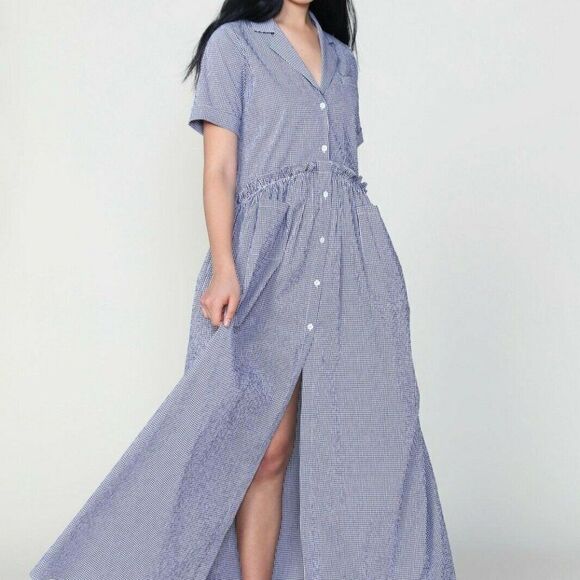 Sold Out Rosie Assoulin Gathered Shirtdress Dress - Picture 1 of 3